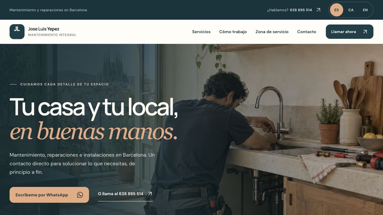Captura real de la web Jose Luis Yepez